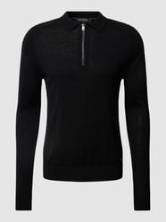 Pullover mit Polokragen aus Schurwolle von Roy Robson Schwarz - 10