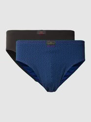 Slip mit Label-Patch Modell 'X-LASTIC' im 2er-Pack von Götzburg Wäsche Blau - 36