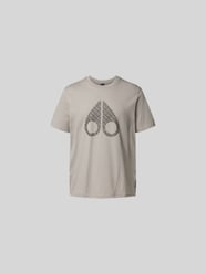 T-Shirt mit Label-Print von Moose Knuckles Beige - 16