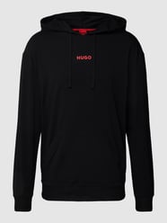 Hoodie in unifarbenem Design mit Känguru-Tasche von HUGO Schwarz - 28