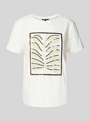 T-shirt z cekinami i okrągłym dekoltem od COMMA - 43