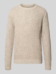 Pullover mit strukturiertem Strickmuster von JACK & JONES Beige - 30