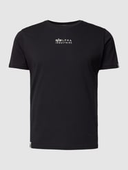 T-Shirt mit Label-Stitching von Alpha Industries Schwarz - 6