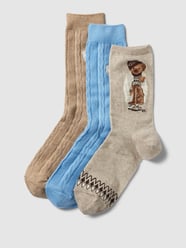 Sokken met elastische ribboordjes in een set van 3 paar van Polo Ralph Lauren Beige - 7