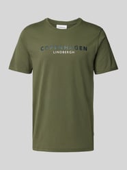 T-Shirt mit Label-Statement-Print von Lindbergh Grün - 48