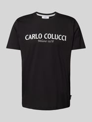 T-Shirt mit Label-Print von CARLO COLUCCI Schwarz - 3