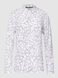 Bluse mit Allover-Muster Modell 'Valentinstag' von comma Casual Identity Weiß - 35