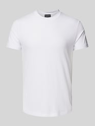 T-Shirt mit geripptem Rundhalsausschnitt von Emporio Armani Beige - 13