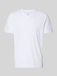 męski t-shirt o kroju regular fit z czystej bawełny od s.Oliver RED LABEL - 35