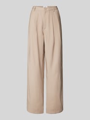 Wide Leg Stoffhose mit Eingrifftaschen Modell 'Nimma 1867' von moves Beige - 17