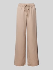 Wide leg stoffen broek met tunnelkoord, model 'WILMA' van Vila Beige - 34