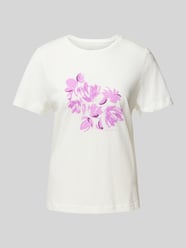 T-Shirt mit floralem Print von Tom Tailor Beige - 40