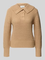 Sweter z dzianiny z prążkowanymi wykończeniami model ‘Proyer’ od OPUS - 38