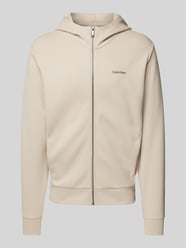 Sweatjacke aus Viskose mit Label-Print von CK Calvin Klein Beige - 1