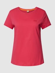 T-shirt met labelstitching, model 'Esogo' van BOSS Orange Roze - 27