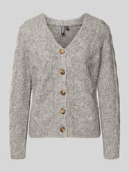 Regular fit gebreid jack met wol, model 'NINA' van Pieces - 7