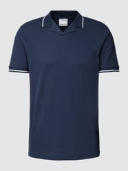 Poloshirt van puur katoen met reverskraag, model 'HONEY' van Selected Homme Blauw - 46