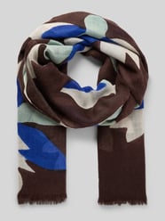 Wollschal mit floralem Allover-Print Modell 'Blätter' von altea - 30