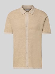 Regular Fit Freizeithemd mit Polokragen und Knopfleiste von JACK & JONES Beige - 30