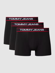 Obcisłe bokserki z wyhaftowanym logo w zestawie 3 szt. model ‘NEW YORK’ od Tommy Jeans Czarny - 8