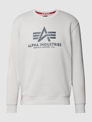 'BASIC SWEATER' met logoprint  van Alpha Industries Grijs / zwart - 13