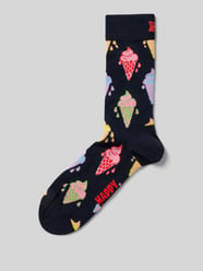 Socken mit Label-Print von Happy Socks Blau - 17