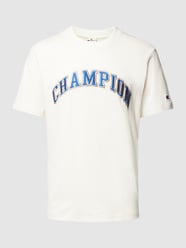 T-Shirt mit Label- und Logo-Stitching Modell 'Rochester' von CHAMPION Beige - 5