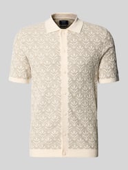 Strickshirt mit Polokragen und durchgehender Knopfleiste von MCNEAL Beige - 16