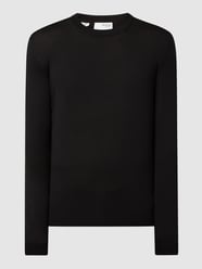 Sweter z mieszanki wełny merino model ‘Town’ od Selected Homme Czarny - 19