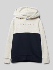 Hoodie met labelprint, model 'STAR' van Jack & Jones Grijs / zwart - 42