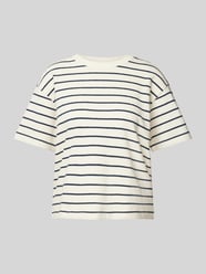 Cropped T-Shirt mit geripptem Rundhalsausschnitt von JAKE*S STUDIO WOMAN - 5