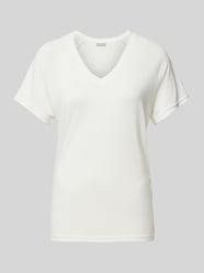 T-Shirt mit V-Ausschnitt Modell 'Joselyn' von Fransa Weiß - 44