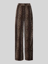 Wijde broek van crêpe afwerking, model 'FLORA' van Pieces Beige - 1
