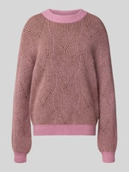 Gebreide pullover van alpacamix met ronde hals van Fynch-Hatton Fuchsia - 5