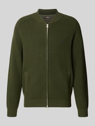 Strickjacke mit Zweiwege-Reißverschluss und Label-Stitching von Fynch-Hatton - 23