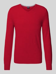 Gebreide pullover met ribboorden van Christian Berg Men Rood - 3