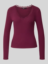 Slim Fit Langarmshirt aus Baumwoll-Mix Modell 'SARA SHARAI' von ONLY Bordeaux - 4