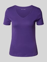 T-Shirt mit geripptem V-Ausschnitt von Christian Berg Woman - 22