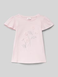 Regular Fit T-Shirt aus reine Baumwolle mit Effektgarn-Stickerei von s.Oliver RED LABEL Rosa - 25