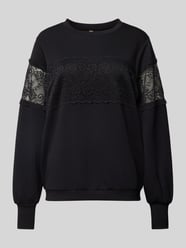 Sweatshirt mit Spitzenbesatz Modell 'BANU' von Soyaconcept Schwarz - 28