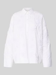 Relaxed fit overhemdblouse met all-over bloemenmotief garnering van Jake*s Collection - 14