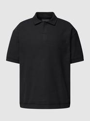 Poloshirt mit Strukturmuster von Marc O'Polo Schwarz - 41