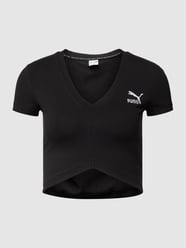 Cropped T-Shirt mit Label-Stitching Modell 'Classics' von Puma Schwarz - 9