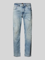 Slim Fit Jeans mit Label-Detail Modell 'Troy' von BOSS Orange Blau - 37