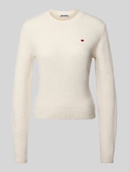 Sweter z dzianiny o dopasowanym kroju z okrągłym dekoltem od Review - 32