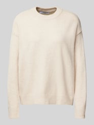 Oversized Strickpullover mit Lanawoll-Anteil Modell 'MARIANO' von Mango Beige - 11