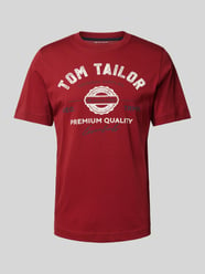 Herren T-Shirt mit Statement-Print von Tom Tailor Bordeaux - 22
