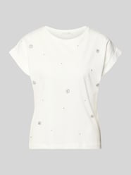 T-Shirt mit Ziersteinbesatz und Rundhalsausschnitt von Christian Berg Woman - 26