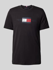 T-Shirt mit Label-Print von Tommy Hilfiger Schwarz - 9