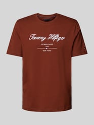 T-Shirt mit Label-Stitching von Tommy Hilfiger Braun - 12